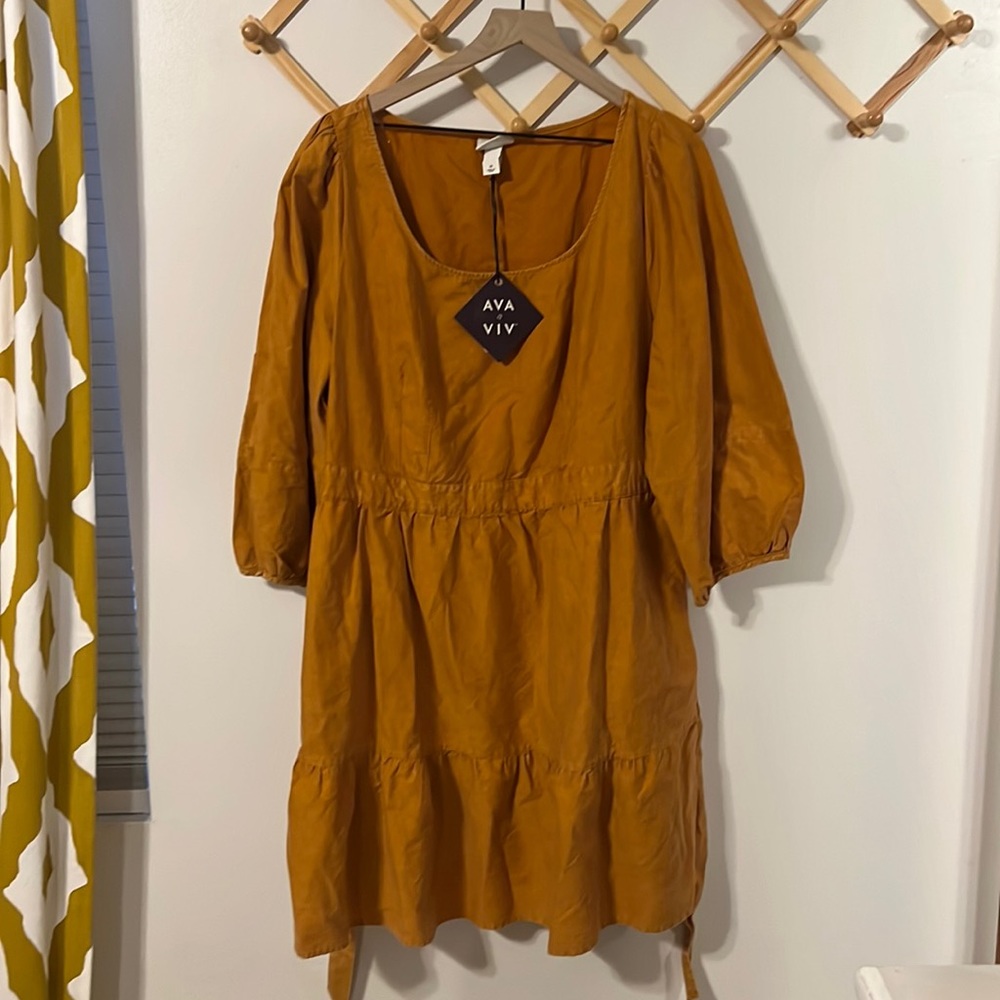 NWT Ava & Viv mustard dress